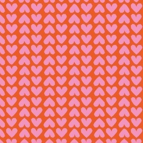Mid-century modernist Valentine - Retro geometric cut out Valentine's Day hearts love design pink red