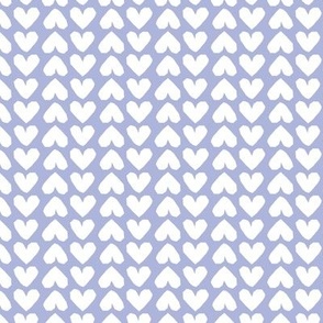 Mid-century modernist Valentine - Retro geometric cut out Valentine's Day hearts love design white on lavender blue