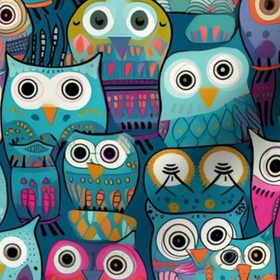 kandinsky pastel owls 