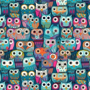 kandinsky pastel owls 