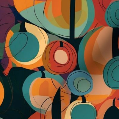 kandinsky pumpkins as geometric abstract