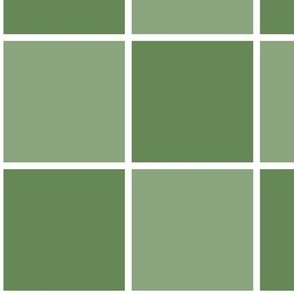 Preppy Dark Green and Medium Green Checkerboard Checkers with white borders