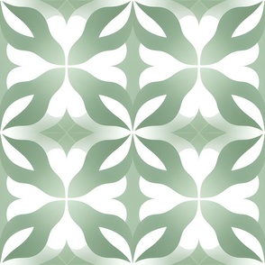 Light Forest Green Geometric Print 