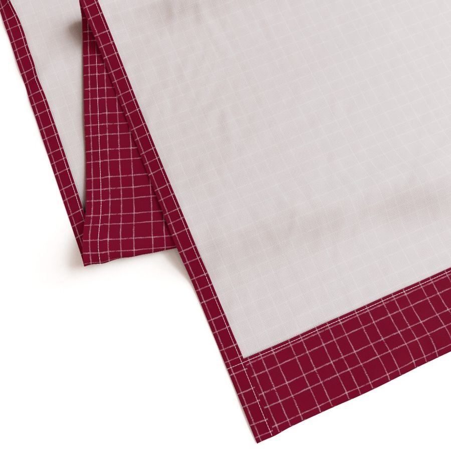 Mini // Dashed Line Windowpane Plaid on Raspberry