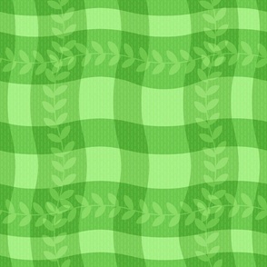 Wavy Gingham With a Twist in Fresh Spring Green