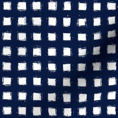 Distressed White Floating Squares on Midnight Blue