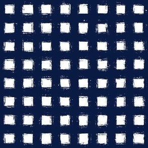 Distressed White Floating Squares on Midnight Blue