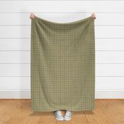 Small // Dashed Line Windowpane Plaid on Olive