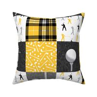 Golf Wholecloth -  gold and black plaid  - C23