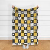 Golf Wholecloth -  gold and black plaid  - C23