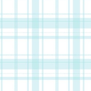 Buffalo check plaid in baby blue on a white background