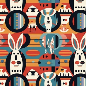 kandinsky abstract white rabbits