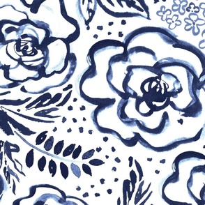 Inky Floral Navy