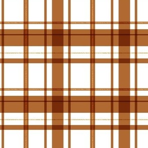 Buffalo check plaid in rust brown on a white background