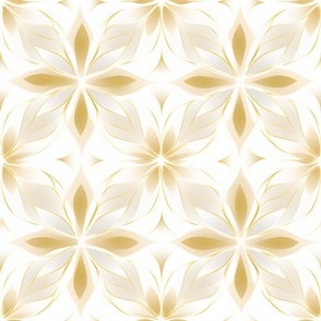 Pale Gold Motifs on White