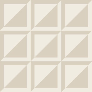large scale // split checks - bone beige_ creamy white - 6 inch squares