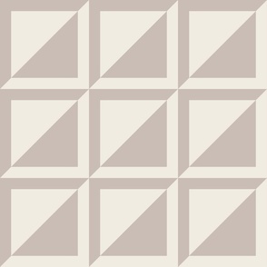 large scale // split checks - creamy white_ silver rust blush - 6 inch squares