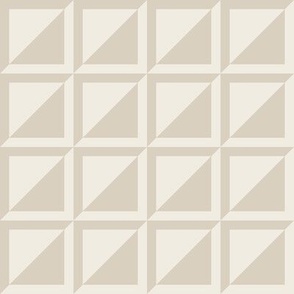 medium scale // split checks - bone beige_ creamy white - 2 inch squares