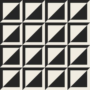 medium scale // split checks - creamy white_ raisin black - 2 inch squares