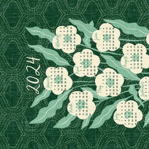 2024 Blair Floral Calendar - dark green 
