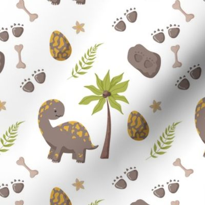 Dinosaur seamless pattern footprint tracks