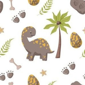 Dinosaur seamless pattern footprint tracks