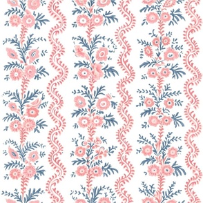 Darling Dashwood Navy and Coral18" Repeat