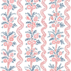 Darling Dashwood Navy and Coral 24" Repeat