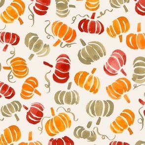 Jumbo // Tossed Autumn Pumpkins on Oat