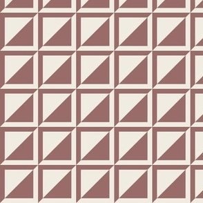 small scale // split checks - copper rose pink_ creamy white - x inch squares