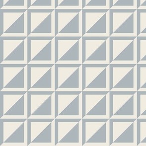 small scale // split checks - creamy white_ french blue - 1.5 inch squares