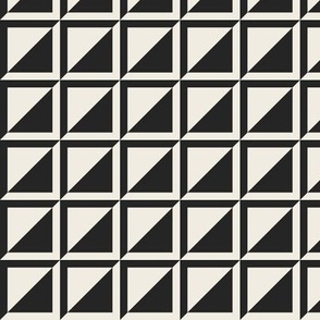 small scale // split checks - creamy white_ raisin black - 1.5 inch squares