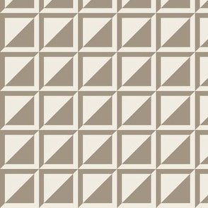 small scale // split checks - creamy white_ khaki brown - 1.5 inch squares