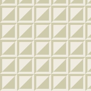 small scale // split checks - creamy white_ thistle green - 1.5 inch squares
