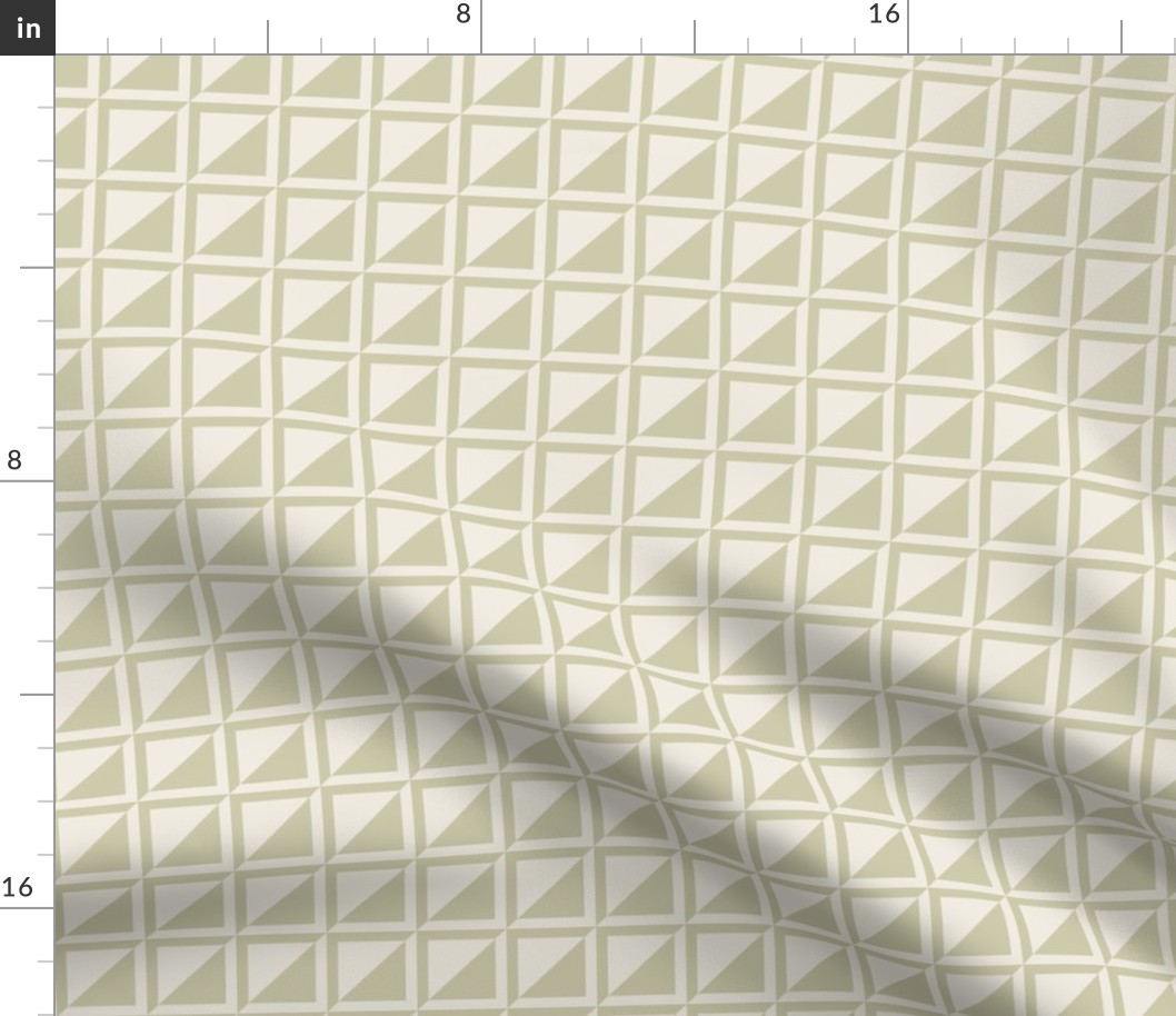 small scale // split checks - creamy white_ thistle green - 1.5 inch squares
