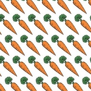 (small scale) Spring Carrots - Garden Veggie - Bunny Carrot - white - LAD23