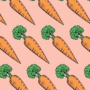 Spring Carrots - Garden Veggie - Bunny Carrot - Pink - LAD23