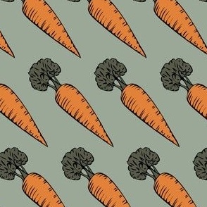 Spring Carrots - Garden Veggie - Bunny Carrot - sage - LAD23