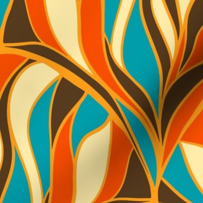 abstract art deco scales in retro colors