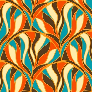 abstract art deco scales in retro colors