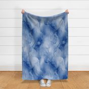 Ethereal Pastel Dreamscape  Blurry Ink Painting Texture Navy Blue