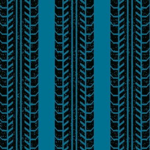 worn tire stripe on burnt blue