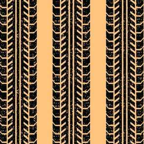 worn tire stripe on pastel orange