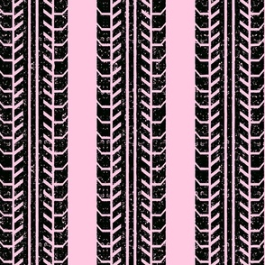 worn tire stripe on pastel pink