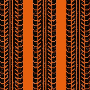 worn tire stripe on burnt orange