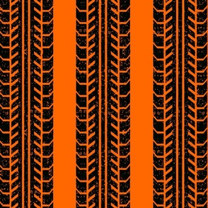 worn tire stripe on orange