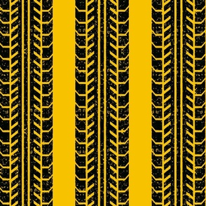 worn tire stripe on burnt yellow