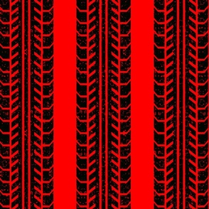 worn tire stripe on red