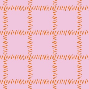 Textured Plaid in Sizzle Pink Tangerine Orange 5x5
