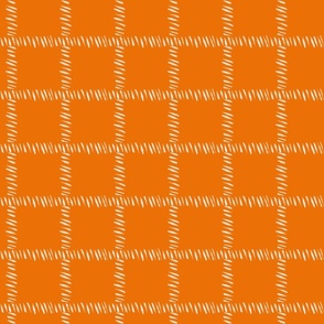 Textured Plaid in Sizzle Tangerine Orange 3x3